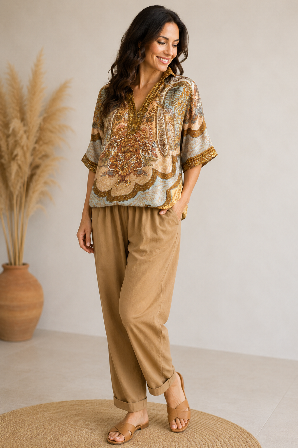 Seidenbluse Boho Chic