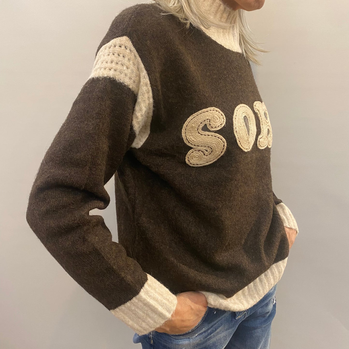 Pullover "SOHO" in beige und braun