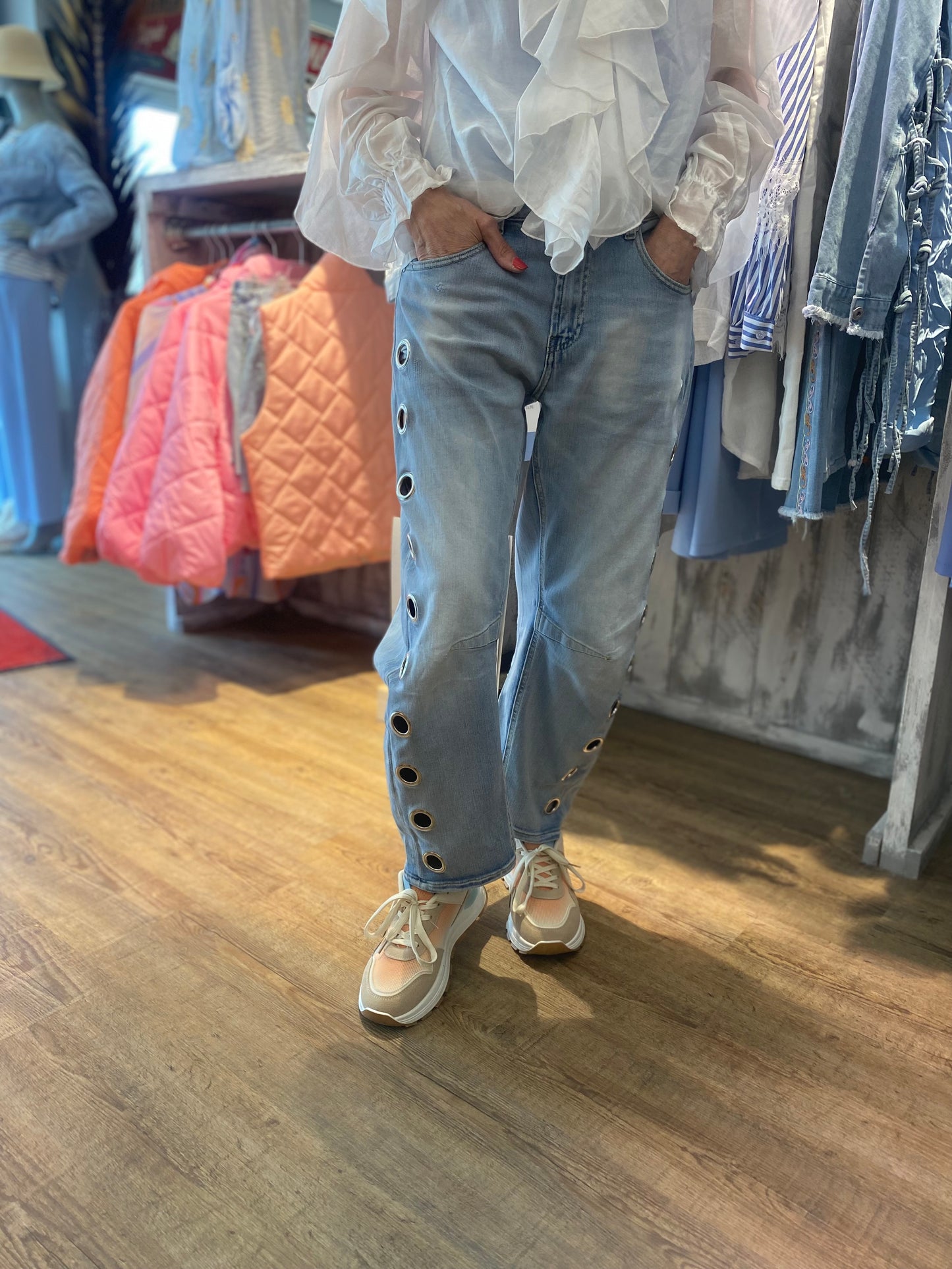 Jeanshose "Anna" mit Ösen