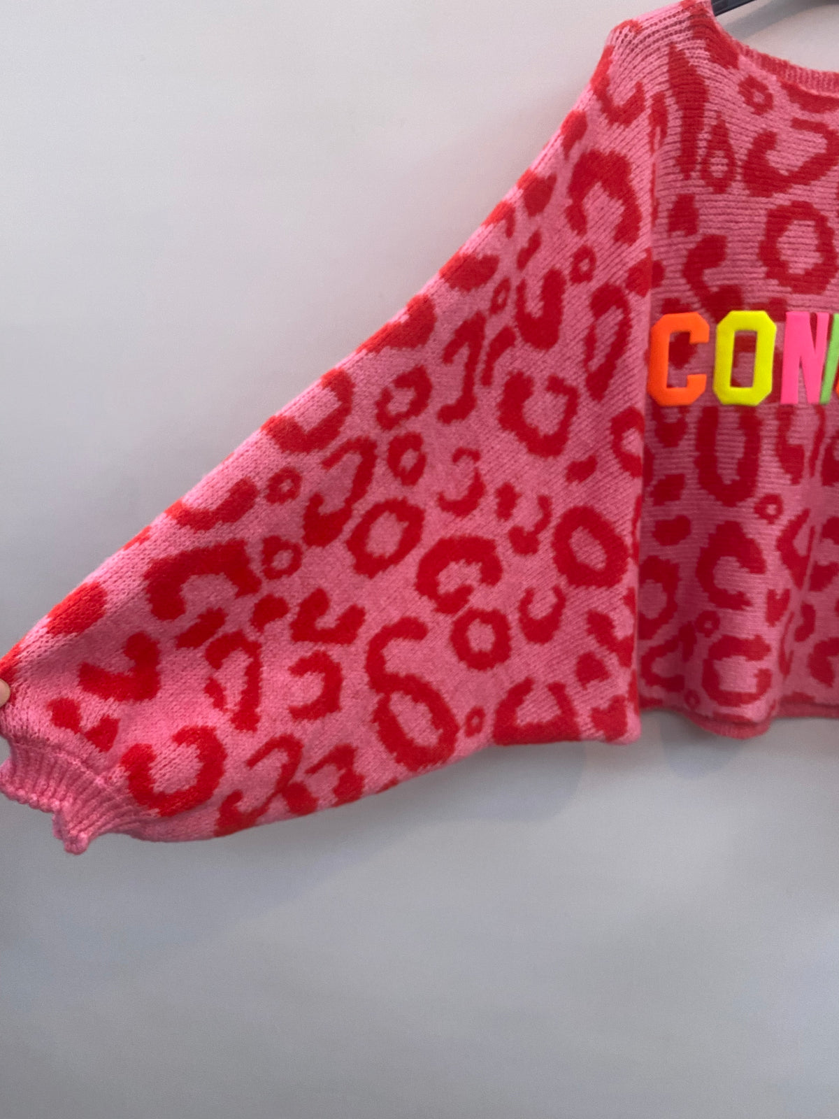 Kuscheliger Leo-Pullover „ICONIC“ – Pink/Rot