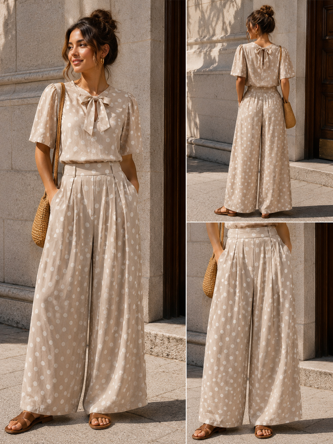 Gepunktete Palazzo-Hose