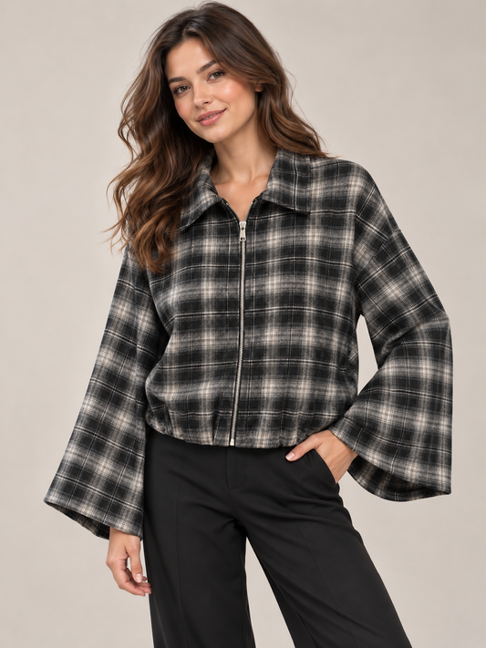 Karojacke mit Reißverschluss
