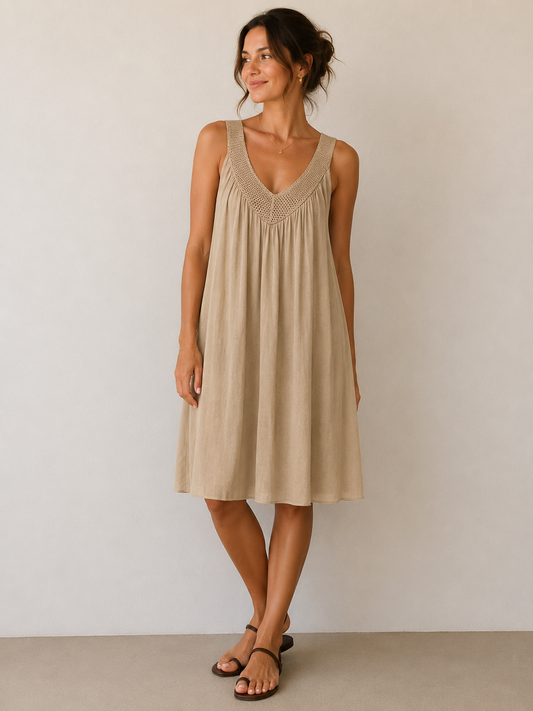 Sommerkleid mit Häkel-Ausschnitt – Einheitsgröße