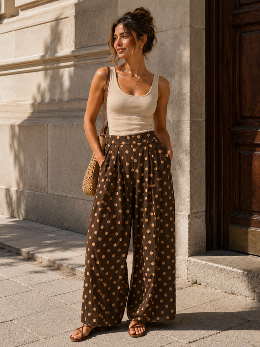 Gepunktete Palazzo-Hose