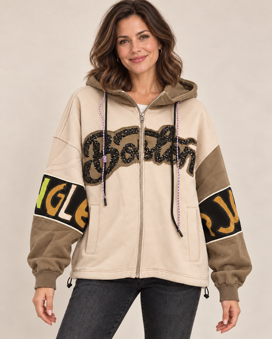 Sweatshirtjacke mit Kapuze