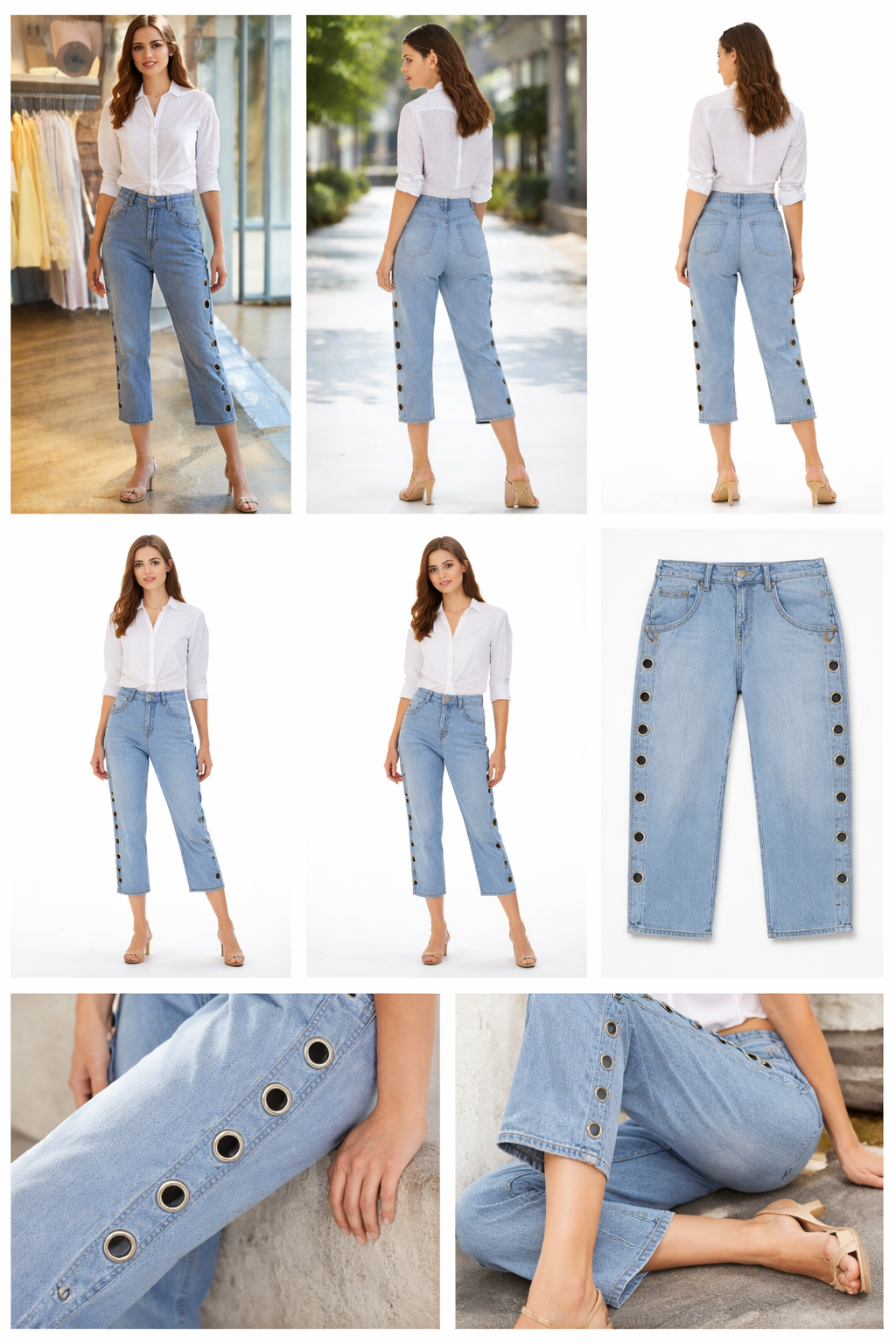 Jeanshose "Anna" mit Ösen