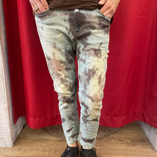 Damen Jeans Hose Batik Waschung Slim Fit Größen S-XL