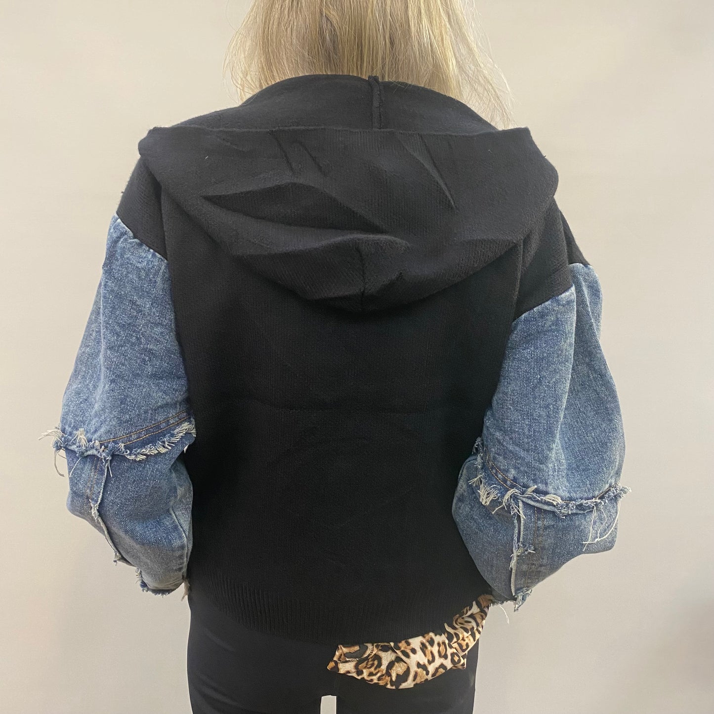 Strickjacke mit Jeans Einsatz