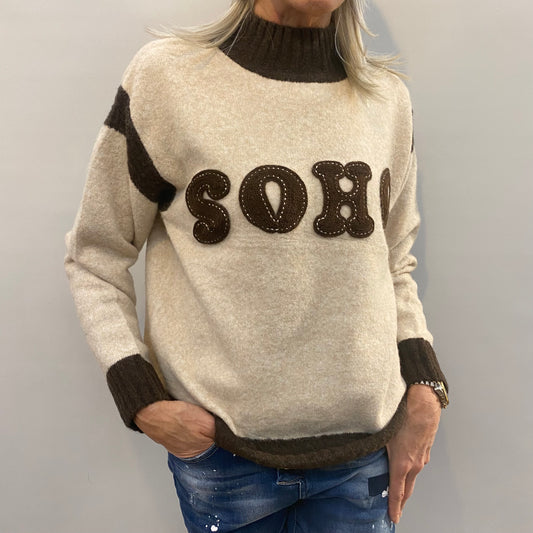 Pullover "SOHO" in beige und braun