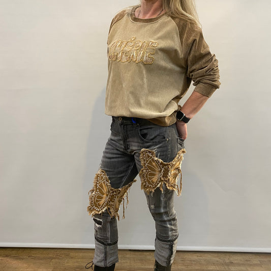 Jeans Hose "Schmetterling"