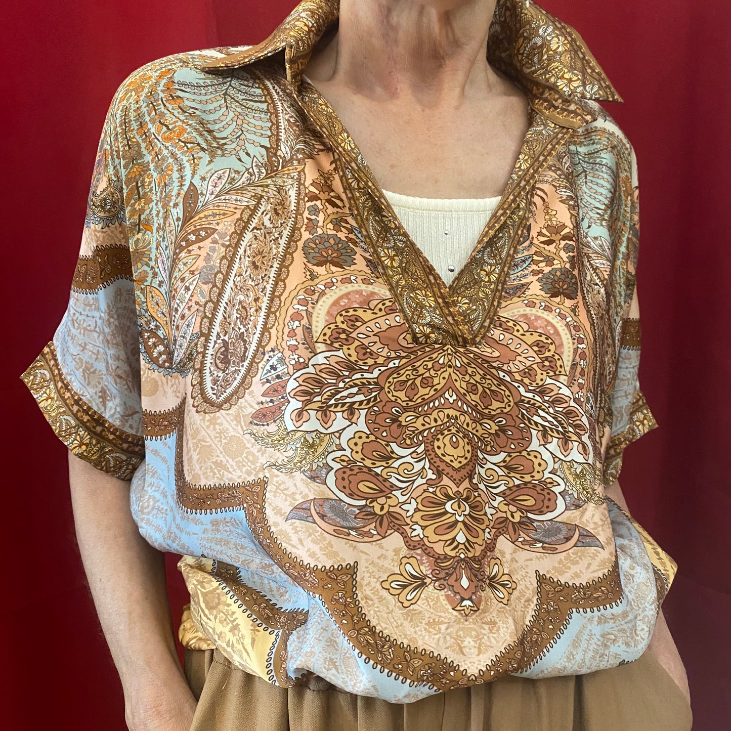 Seidenbluse Boho Chic