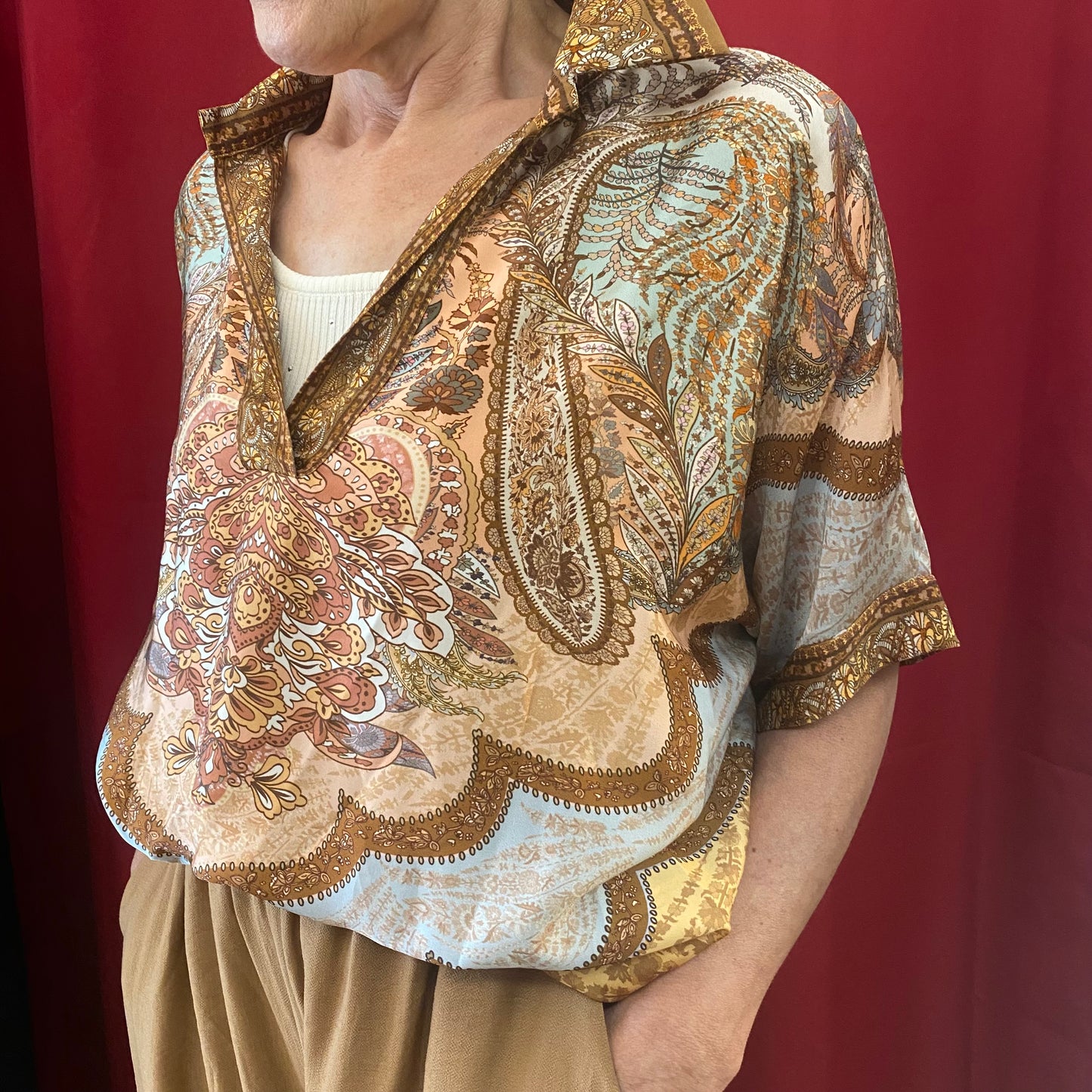Seidenbluse Boho Chic