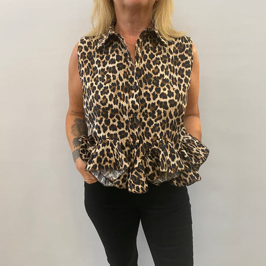 Leo-Bluse mit Volant