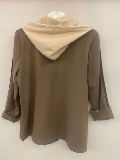 Blazer mit Seitenstreifen und abnehmbarer Kapuze